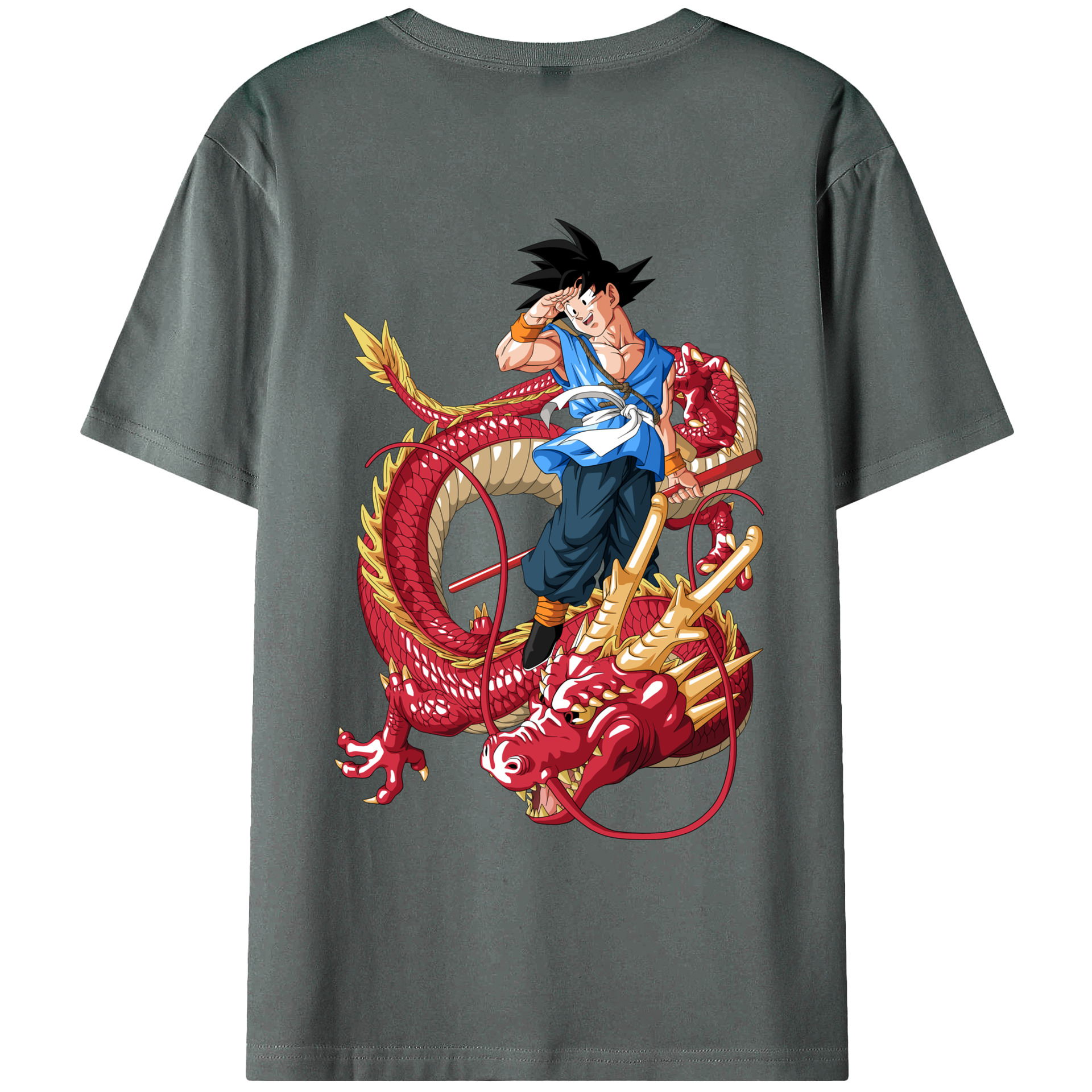 （画像用） ドラゴンボール 孫悟空（そん ごくう）Son Goku カカロット DRAGON BALL Kakarotto 綿100％ メンズ半袖Tシャツ（バックプリント） 通気性